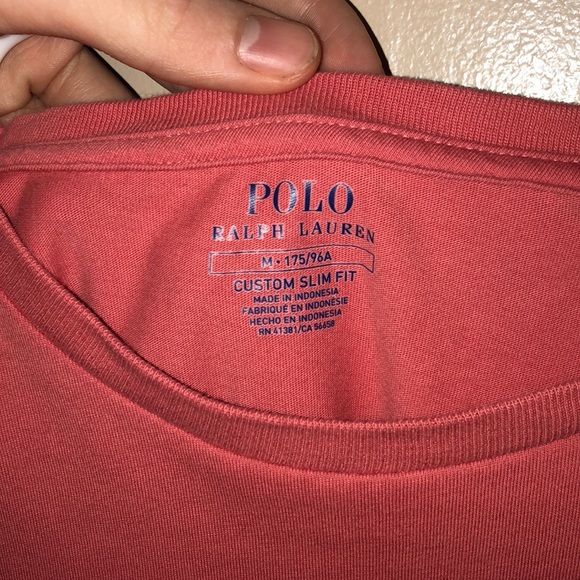 salmon colored polo shirt - Picture 3 of 4